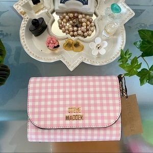 STEVE MADDEN Pink & White Crossbody Bag